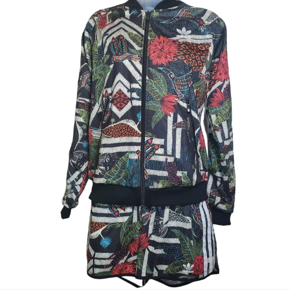 Adidas Xilofloresta Farm Tropical Jungle Garden Mandala Jacket Shorts Set